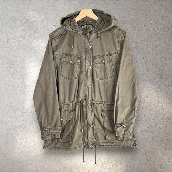 BUFFALO David Bitton Military Utility Jacket Women’s M Green Y2K Twilight Grunge - Picture 3 of 9